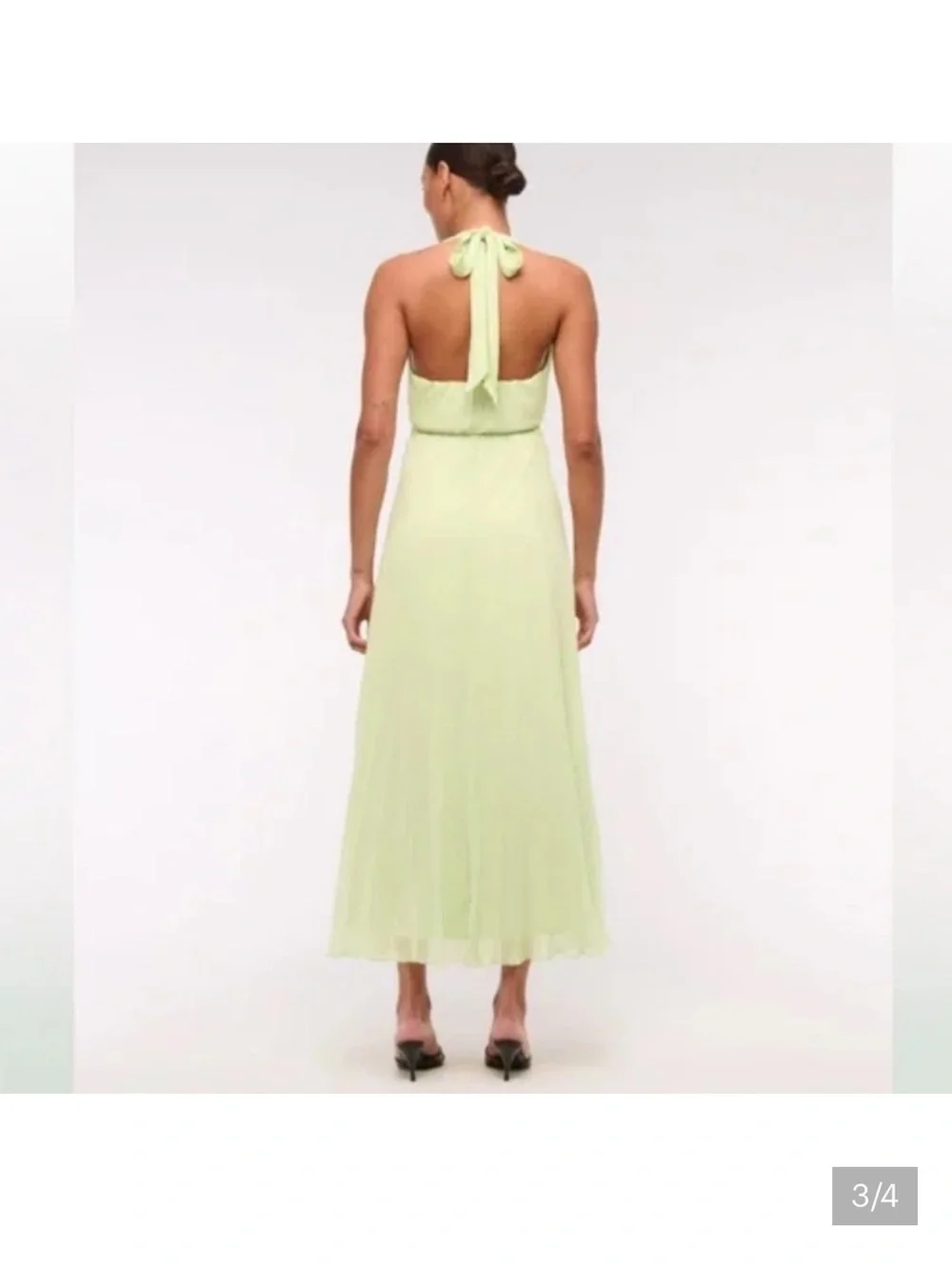 Light Green Halter Pleated Maxi Dress from Abercrombie
